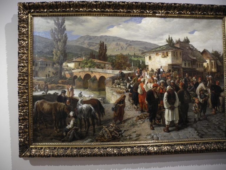 „An der lateinischen Brücke in Sarajewo“ (1883), Friedrich Alois Schönn