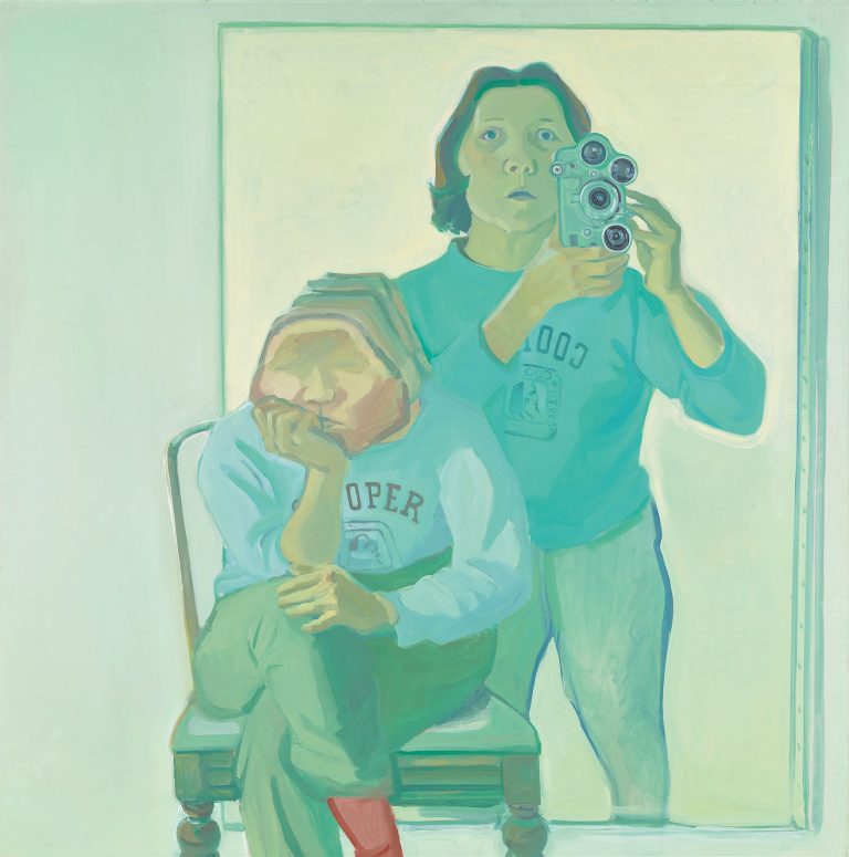 Doppelselbstportrait mit Kamera, 1974, Maria Lassnig