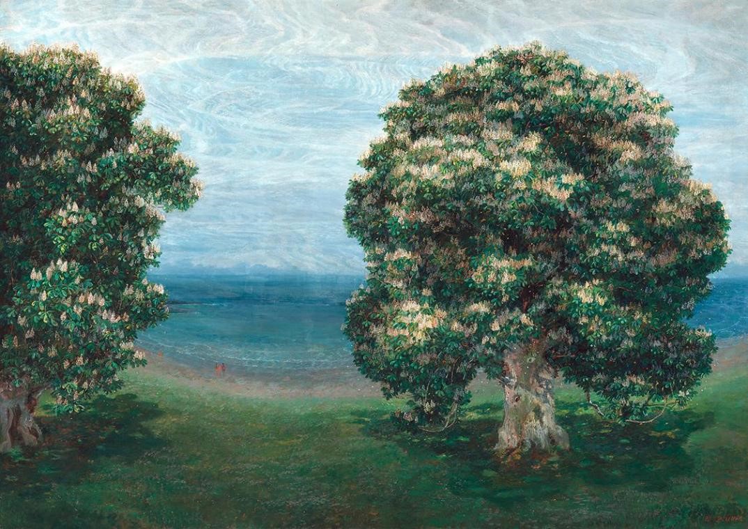 „Blühende Kastanien“, (1900) von Emilie Mediz-Pelikan