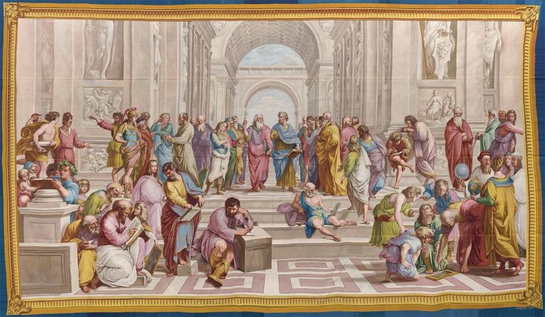 Raffaels „Schule von Athen“ wurde größter Wandteppich 12-15 KHM Raffael Schule von Athen
